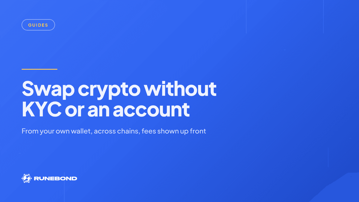 How to swap crypto without KYC or an account
