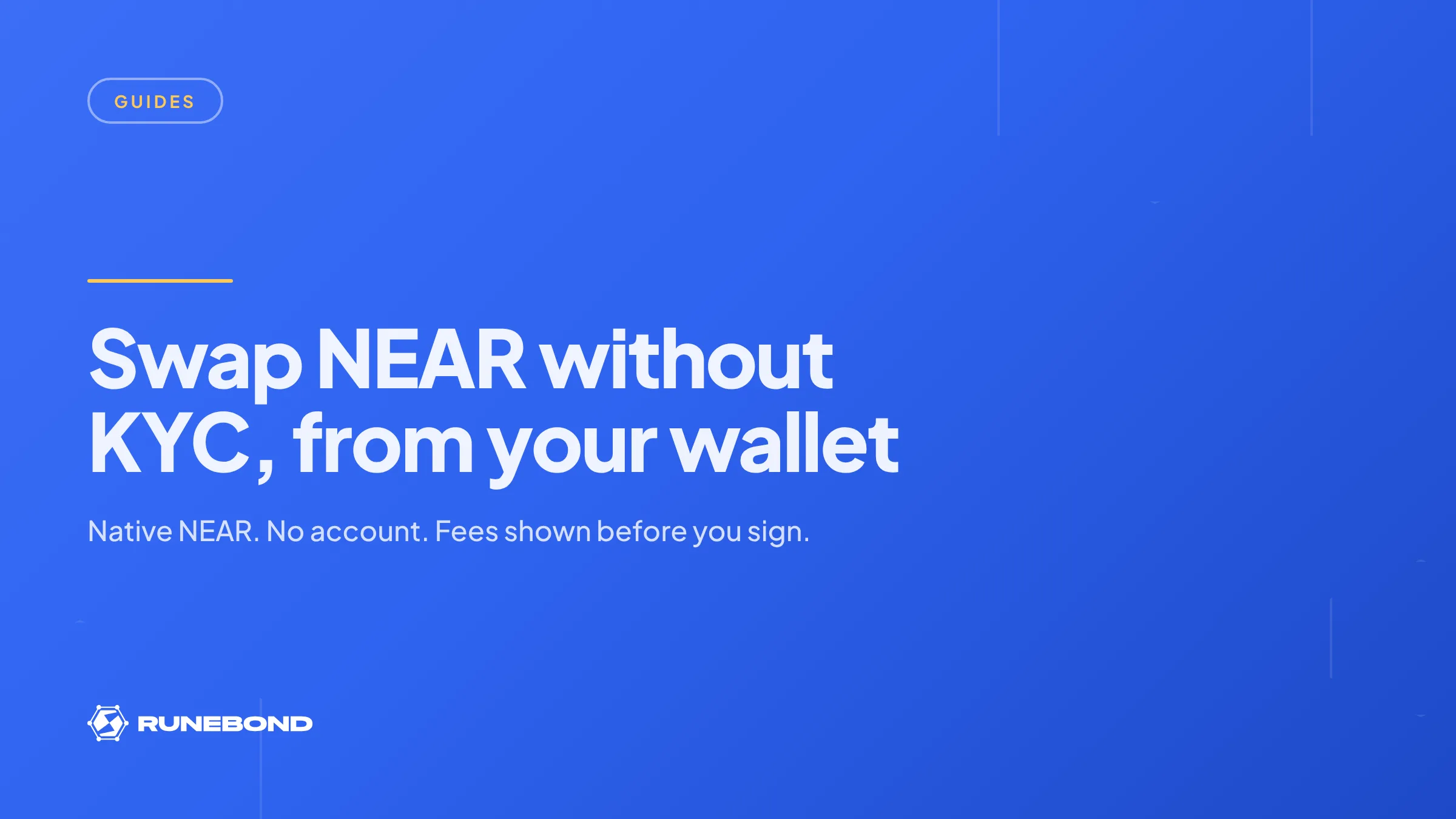 How to swap NEAR without KYC, from your own wallet